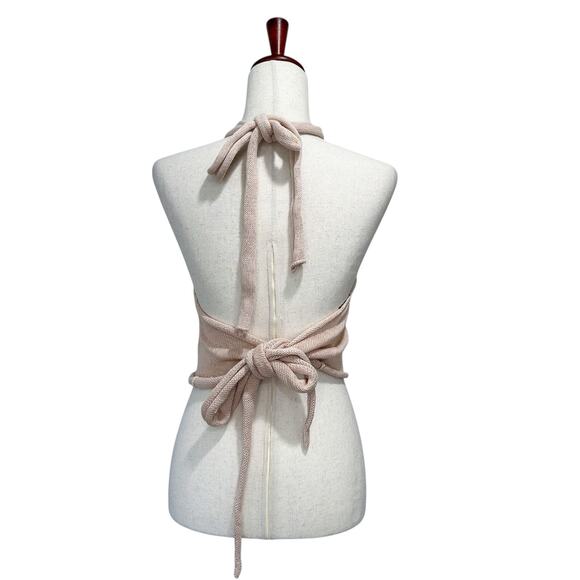 Free People Knit Halter Top XS / Small Tie Back Open Back Festival Mockneck (6) - Picture 6 of 9